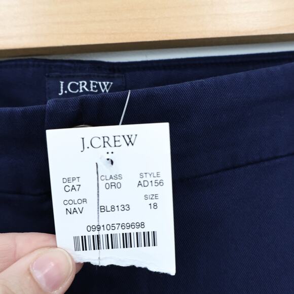 NWT J.Crew Factory High-Rise Straight Leg Girlfriend Chino Pant In Navy Size 18 - Picture 8 of 10